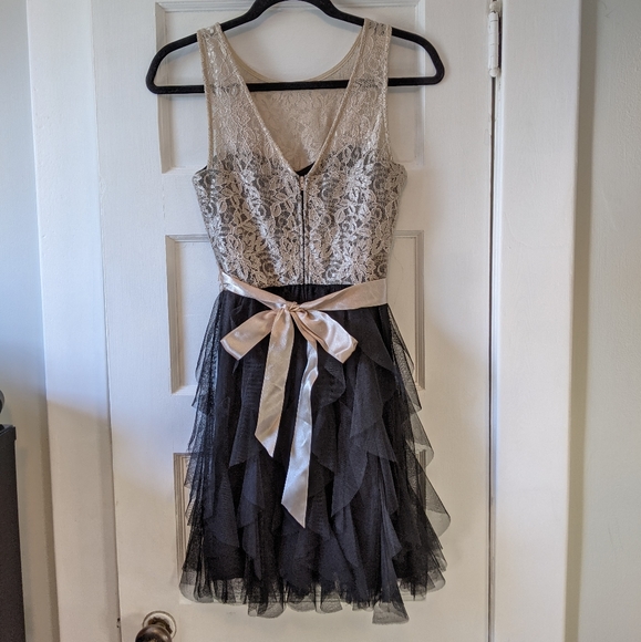 Semi formal lace and tule Le Chateau dress - Picture 3 of 7